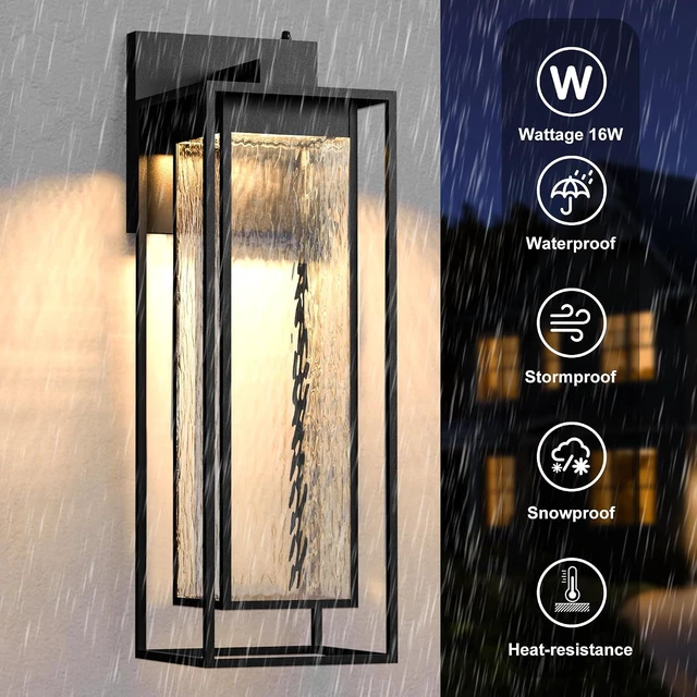 Alt view image 5 of 7 - LED Dusk to Dawn Porch Lights, Giant 28IN with Rippled Glass