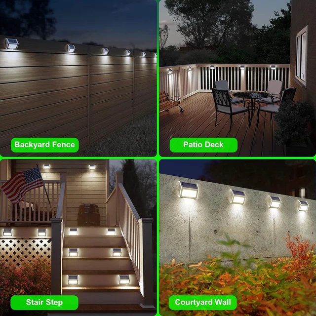 Alt view image 2 of 7 - JSOT Solar Powered Lights Ideal for Step, Fence, Deck, Stair-Cool White-6P