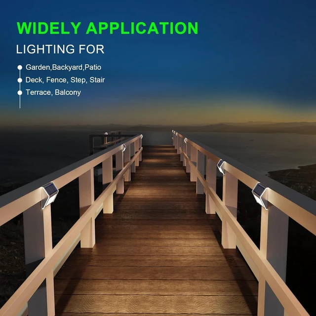 Alt view image 6 of 7 - JSOT Solar Powered Lights Ideal for Step, Fence, Deck, Stair-Cool White-6P