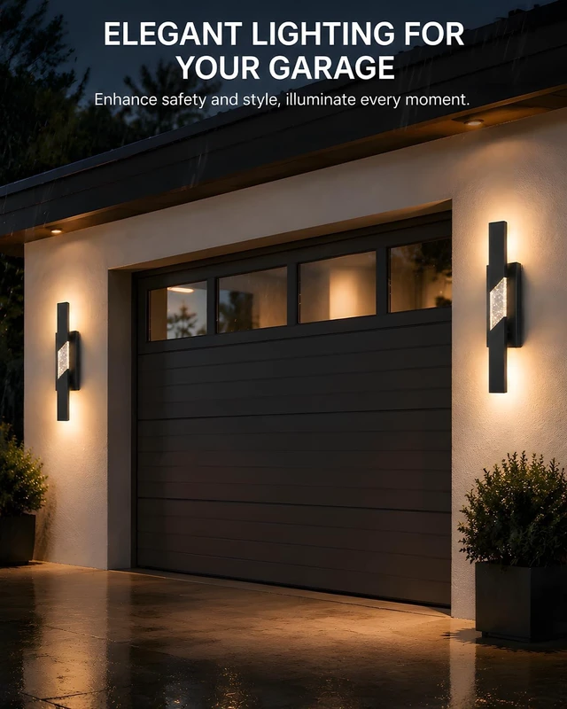 Alt view image 7 of 7 - Yisuro Modern LED Outdoor Wall Sconce, 31.5" Black Linear Porch Light