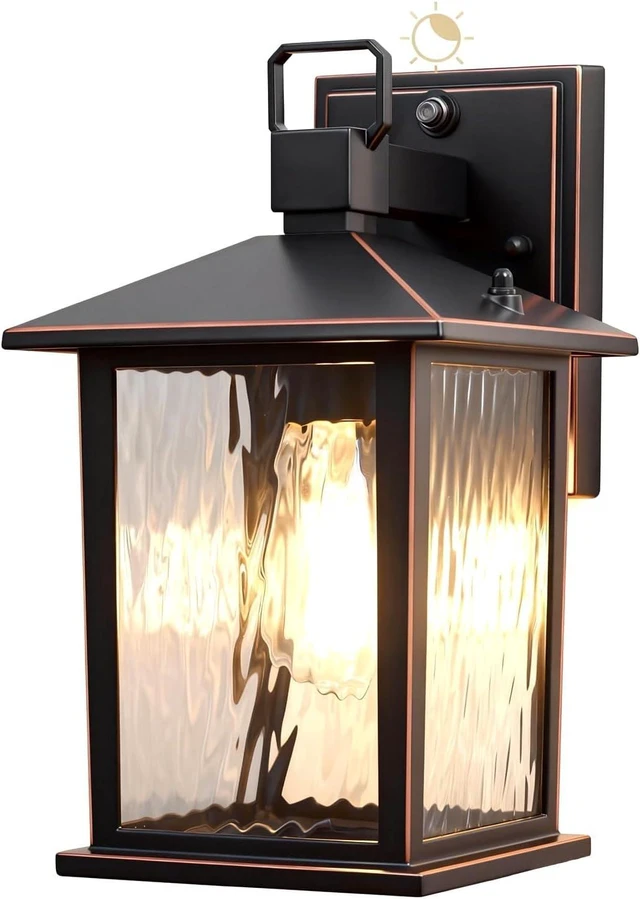 Main image of Dusk to Dawn Porch Light, Oil-Rubbed Bronze Outdoor Light Fixture