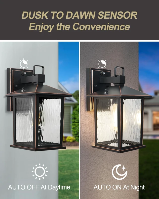 Alt view image 2 of 7 - Dusk to Dawn Porch Light, Oil-Rubbed Bronze Outdoor Light Fixture