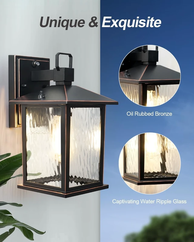 Alt view image 3 of 7 - Dusk to Dawn Porch Light, Oil-Rubbed Bronze Outdoor Light Fixture