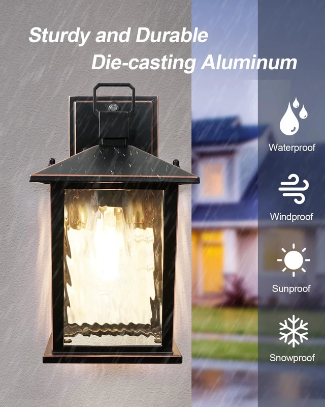 Alt view image 4 of 7 - Dusk to Dawn Porch Light, Oil-Rubbed Bronze Outdoor Light Fixture