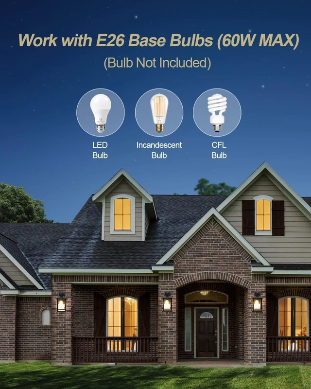 Alt view image 6 of 7 - Dusk to Dawn Porch Light, Oil-Rubbed Bronze Outdoor Light Fixture