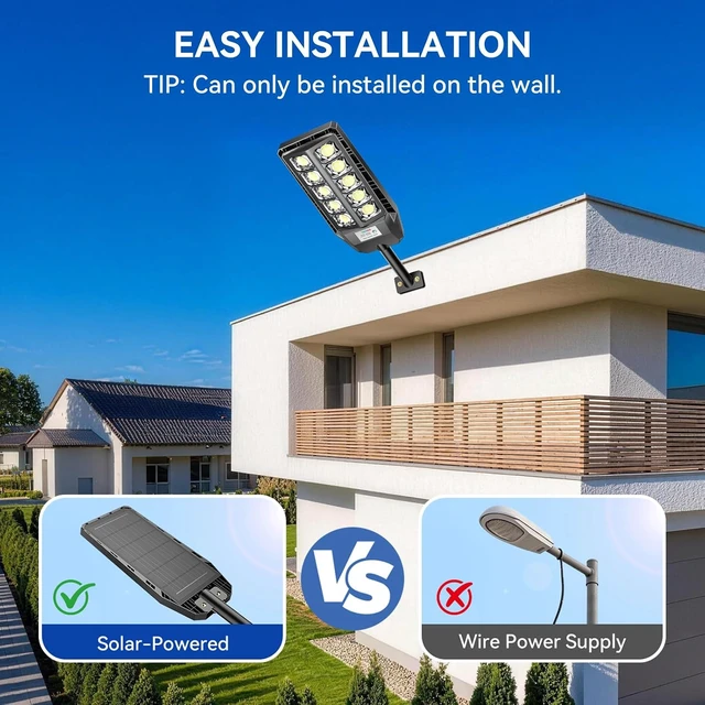 Alt view image 7 of 7 - CEDIO 6000W Solar Lights Outdoor for Backyard,Garage and Parking Lot 2-Pack