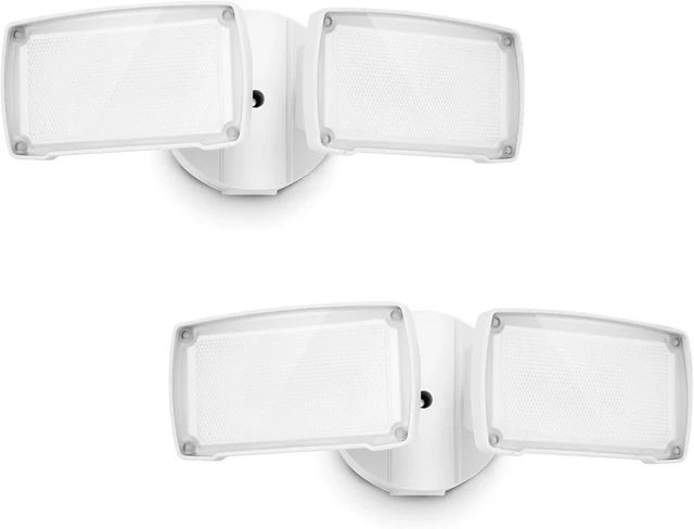 Main image of UME 2-Pack 19W Dusk to Dawn LED Security Light Outdoor, 2 Adjustable Head, 2000LM, 5000K, IP65 Waterproof, Super Bright Flood Light with Photocell for Garage,Yard,Exterior,Entryway(White)