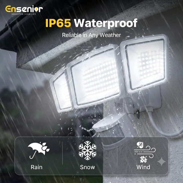 Alt view image 6 of 7 - Ensenior Solar Flood Lights Outdoor, Split Panel Design, White, 1-Pack
