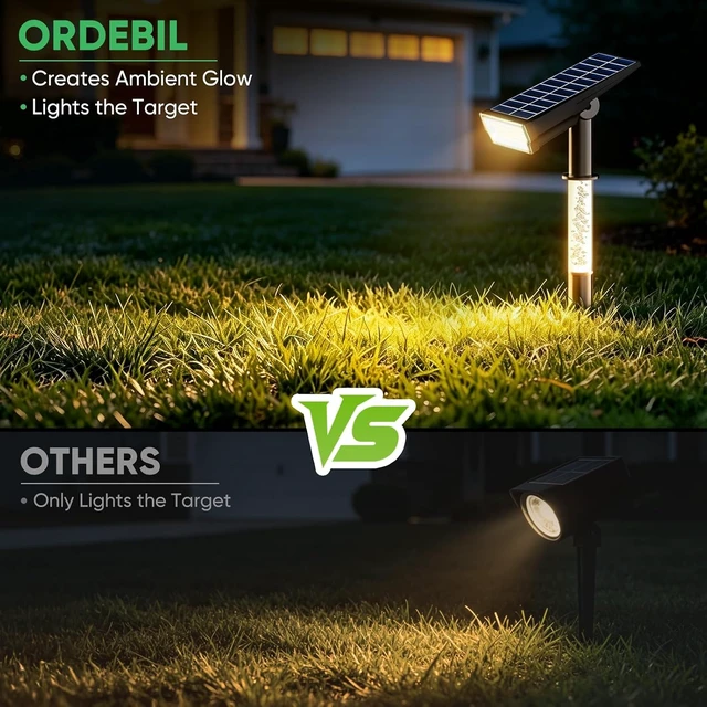 Alt view image 2 of 7 - Solar Spot Lights Outdoor Waterproof, Warm White 2 Pack