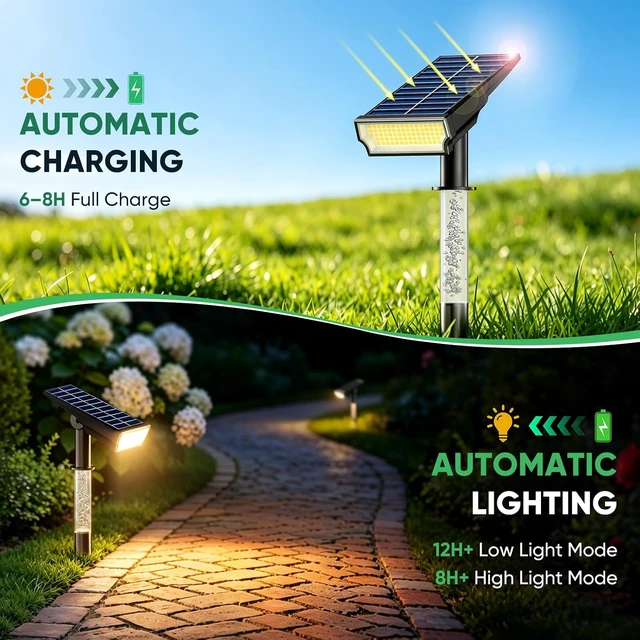 Alt view image 4 of 7 - Solar Spot Lights Outdoor Waterproof, Warm White 2 Pack