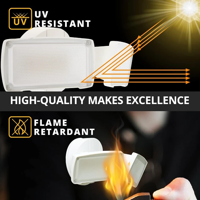 Alt view image 5 of 7 - UME 2-Pack 19W Dusk to Dawn LED Security Light Outdoor, 2 Adjustable Head, 2000LM, 5000K, IP65 Waterproof, Super Bright Flood Light with Photocell for Garage,Yard,Exterior,Entryway(White)