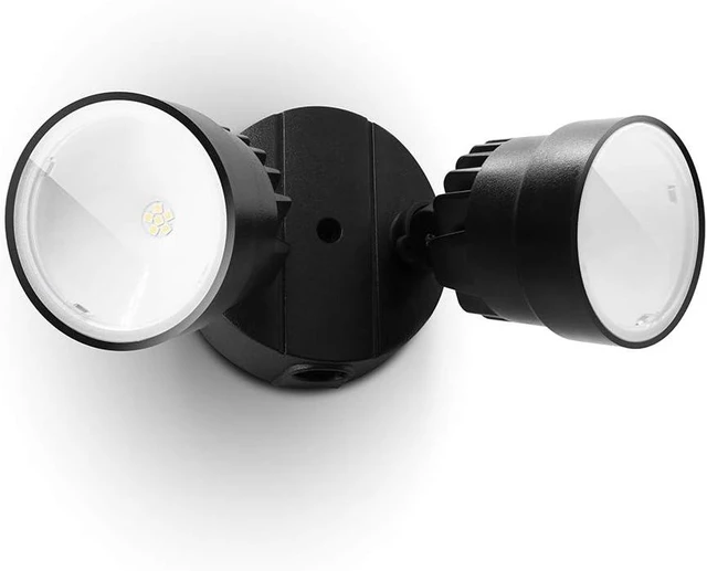Main image of LUTEC P6221B 2000 Lumen 18 Watt LED Dual-Head Floodlight Outdoor, Switch Controlled Waterproof Exterior Security Wall Light for Patio, Garden,Yard-Black