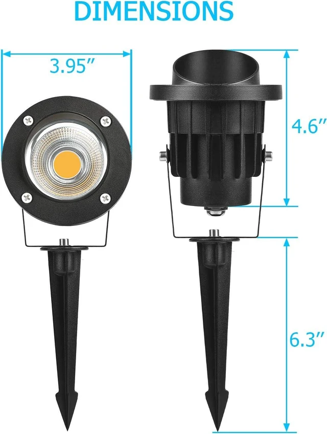 Alt view image 7 of 7 - SUNVIE 20W Outdoor Spotlight LED Landscape Lighting 120V AC Waterproof Yard Spot Lights Outdoor with Stake for Tree Flag Lights 3000K Ultra Warm White Lawn Decorative Lamp with US 3-Plug in (2 Pack)