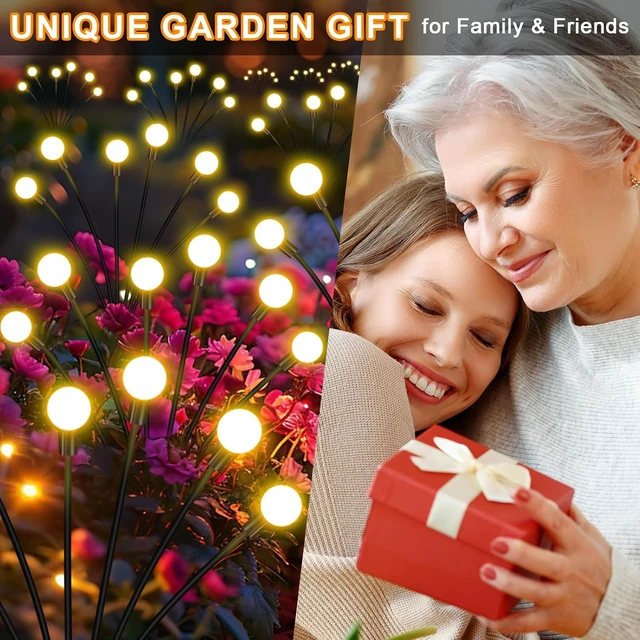 Alt view image 3 of 7 - NBQQ Solar Garden Lights 4 Pack of 32 LEDs Swaying Firefly Garden Decor
