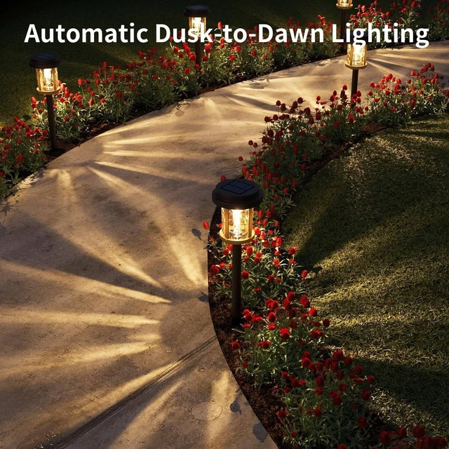 Alt view image 4 of 7 - XMCOSY+ Solar Pathway Lights Outdoor, 4 Pack Garden Lights Solar Powered