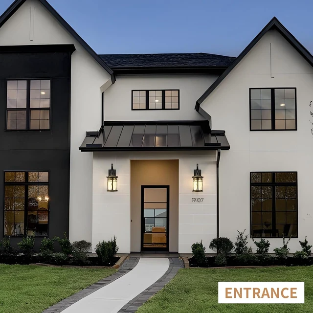 Alt view image 6 of 7 - Darkaway Outdoor Wall Lights,2pcs Exterior Lighting Fixtures Wall Mount Porch Lights Waterproof Outdoor Sconce with Water Ripple Glass for House Patio Hallway Garage