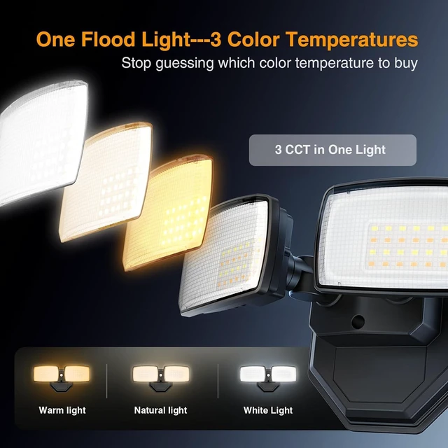 Alt view image 5 of 7 - Onforu Flood Lights Outdoor 3CCT, 32W Hardwired Security Light, Yard, Porch