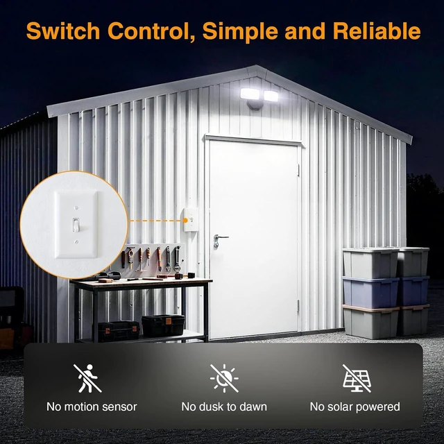 Alt view image 6 of 7 - Onforu Flood Lights Outdoor 3CCT, 32W Hardwired Security Light, Yard, Porch
