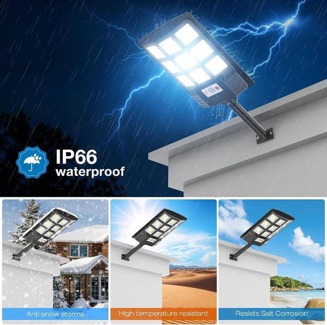 Alt view image 5 of 7 - Solar Lights Outdoor, IP66 Waterproof Motion Sensor Solar Street Light