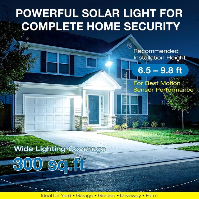 Alt view image 2 of 7 - Solar Lights Outdoor, IP66 Waterproof Motion Sensor Solar Street Light