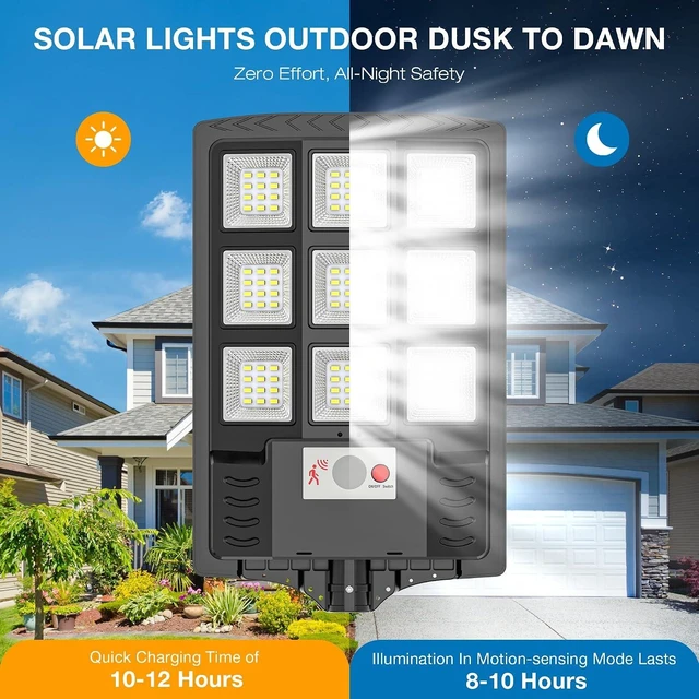 Alt view image 3 of 7 - Solar Lights Outdoor, IP66 Waterproof Motion Sensor Solar Street Light