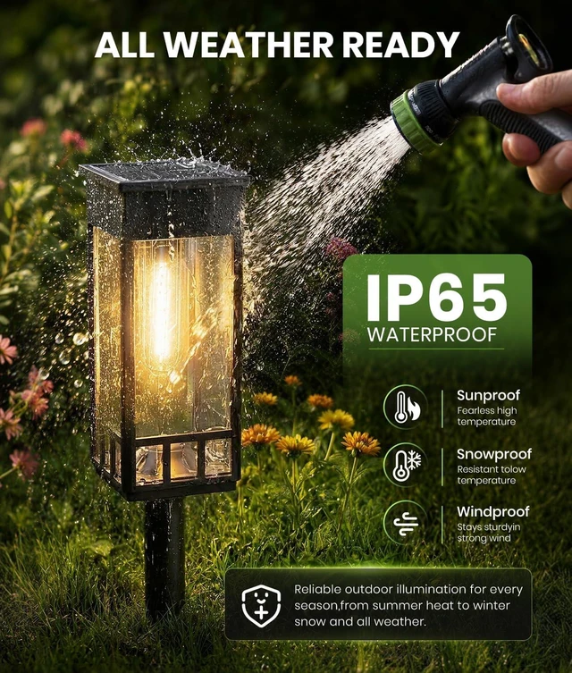 Alt view image 5 of 7 - BITPOTT Solar Garden Lights and Driveway, 8 Pack, Warm White, IP65