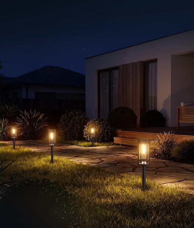 Alt view image 7 of 7 - BITPOTT Solar Garden Lights and Driveway, 8 Pack, Warm White, IP65