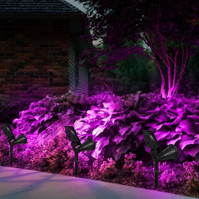 Alt view image 7 of 7 - T-SUN Purple Solar Spot Lights Outdoor, Solar Black Lights Outdoor,2 Pack