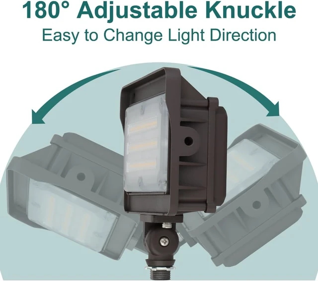 Alt view image 4 of 7 - kadision 50W LED Flood Light Outdoor with Photocell, 3000K/4000K/5000K