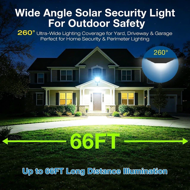 Alt view image 7 of 7 - Solar Lights Outdoor, IP66 Waterproof Motion Sensor Solar Street Light