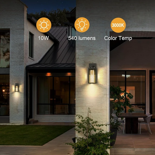 Alt view image 5 of 7 - VIANIS 2 Pack Exterior Garage Lighting Fixtures Wall Mount, 100% Aluminum