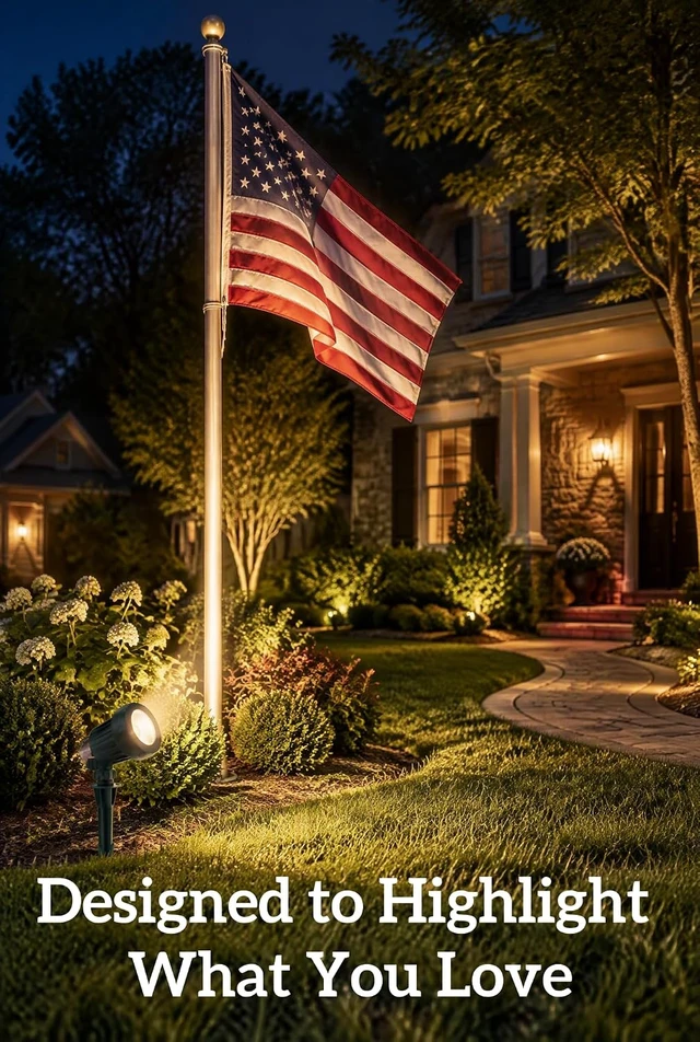 Alt view image 7 of 7 - Halloween & Christmas Outdoor Spotlight, 2700K Warm White LED LandscapeSpot Lights with RGB 3 Lenses, IP67 Waterproof, 120V Plug-in for Yard, Garden Tree Holiday Decor(2 Pack, Green)