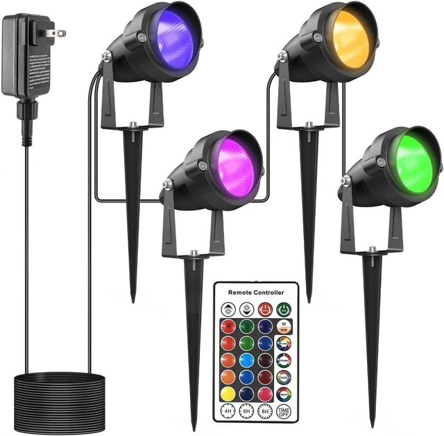 Main image of Halloween Spotlights Outdoor Individual Colored Warm White Timer 4 Lights