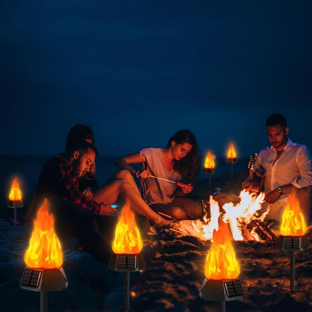Alt view image 5 of 7 - Toodour Solar Halloween Lights Outdoor, 4 Pack Solar Torch Light Waterproof