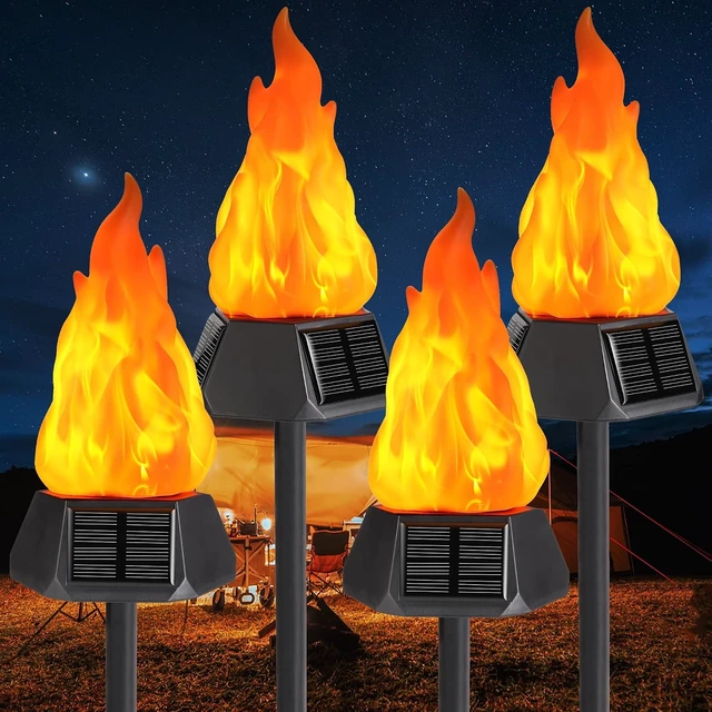 Main image of Toodour Solar Halloween Lights Outdoor, 4 Pack Solar Torch Light Waterproof
