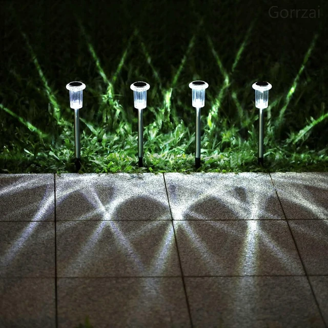 Alt view image 6 of 7 - 10 Pack Solar Pathway Lights Outdoor Waterproof, Cool White LED