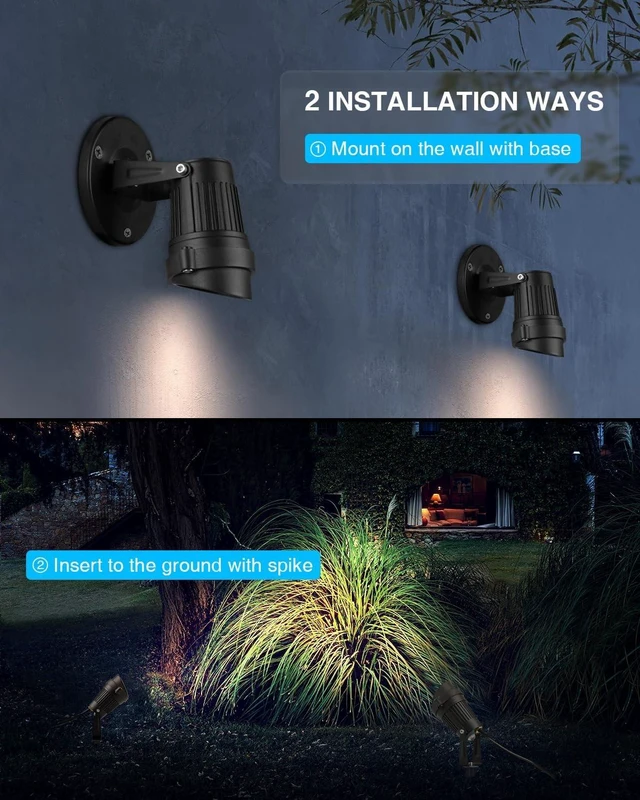 Alt view image 4 of 7 - SUNVIE Dusk to Dawn Outdoor Lighting 120V LED Spot Lights Outdoor Landscape Spotlights with Photocell Sensor Waterproof Outdoor Spot Lights for Yard 7W Outdoor Spotlight Flag Light for Garden Tree