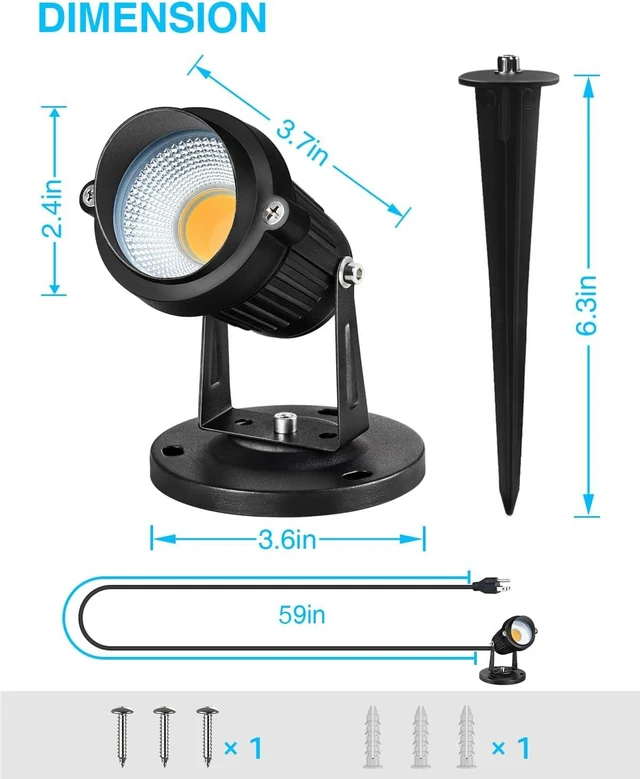Alt view image 7 of 7 - SUNVIE Dusk to Dawn Outdoor Lighting 120V LED Spot Lights Outdoor Landscape Spotlights with Photocell Sensor Waterproof Outdoor Spot Lights for Yard 7W Outdoor Spotlight Flag Light for Garden Tree