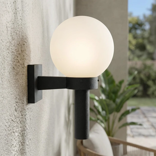 Alt view image 3 of 7 - Progress Lighting Acrylic Globe Outdoor Wall Lantern Light, Black