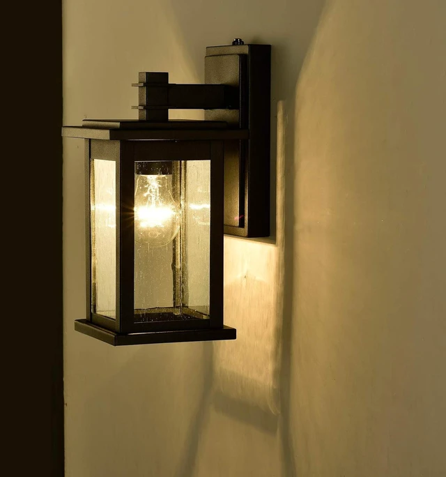 Alt view image 5 of 6 - MICSIU 12.25" Dusk to Dawn Sensor Black Outdoor Wall Light 1 Pack Cottage
