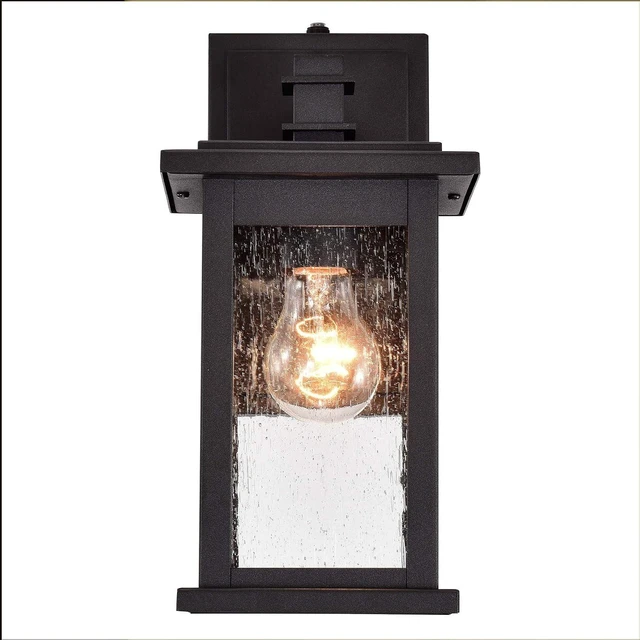 Alt view image 6 of 6 - MICSIU 12.25" Dusk to Dawn Sensor Black Outdoor Wall Light 1 Pack Cottage