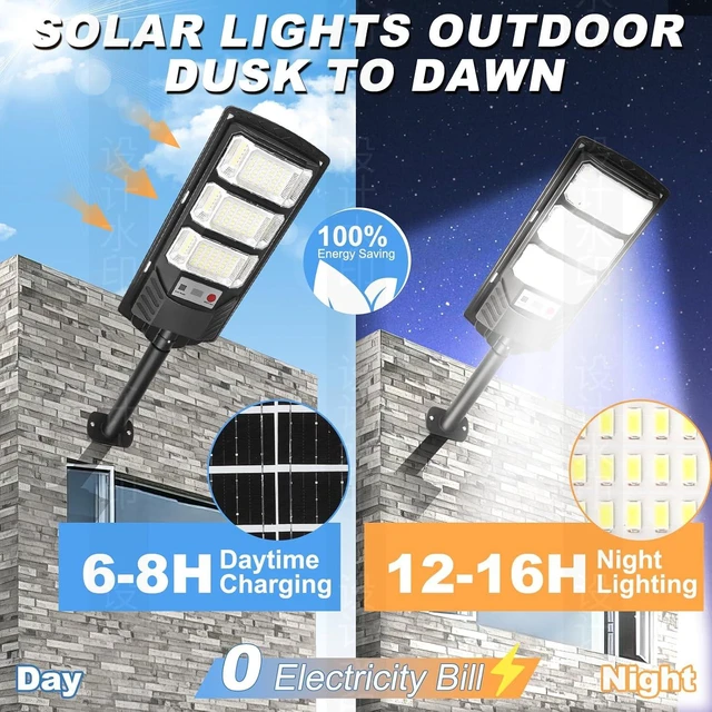 Alt view image 2 of 7 - Solar Lights Outdoor Waterproof 2 Pack - Solar Flood Light Outdoor Motion Sensor LED 6500K Security Light Remote Street Lights Dusk to Dawn Wall Mount for Yard Parking