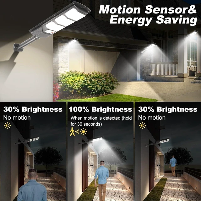 Alt view image 6 of 7 - Solar Lights Outdoor Waterproof 2 Pack - Solar Flood Light Outdoor Motion Sensor LED 6500K Security Light Remote Street Lights Dusk to Dawn Wall Mount for Yard Parking