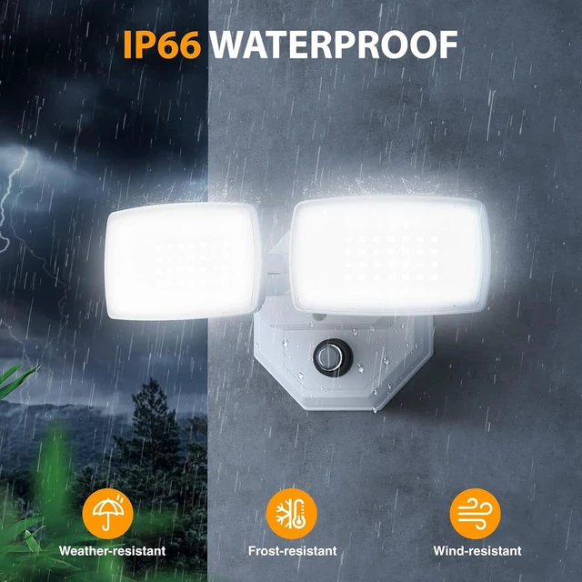 Alt view image 5 of 7 - Onforu 3200lm Dusk to Dawn Outdoor Lighting, IP66 Waterproof, Auto on Off