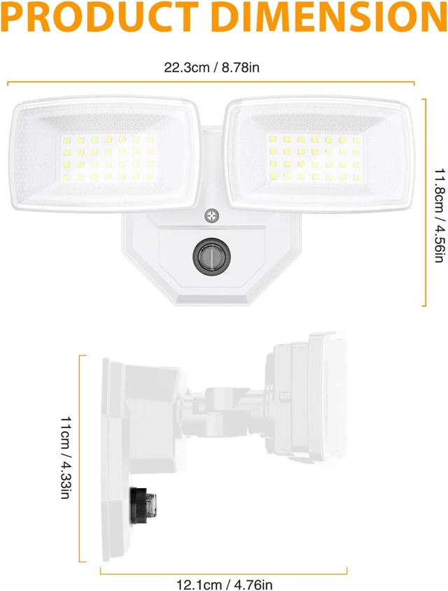 Alt view image 7 of 7 - Onforu 3200lm Dusk to Dawn Outdoor Lighting, IP66 Waterproof, Auto on Off
