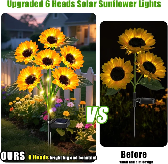 Alt view image 4 of 7 - ostritec Solar Lights Outdoor Garden Decor 4 Pack, 24 Sunflower, Waterproof