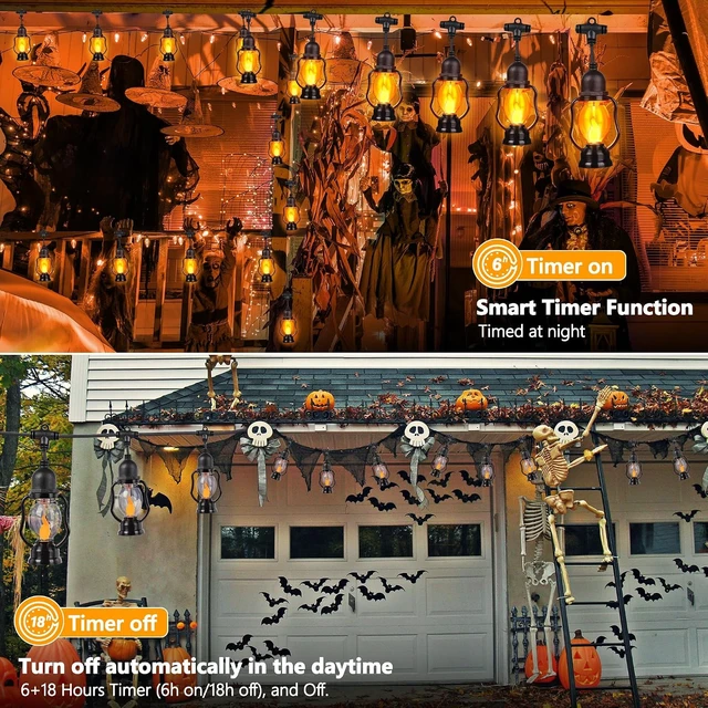 Alt view image 4 of 7 - Halloween Flame String Lights,21FT Orange Halloween Lights with 10 Bulb