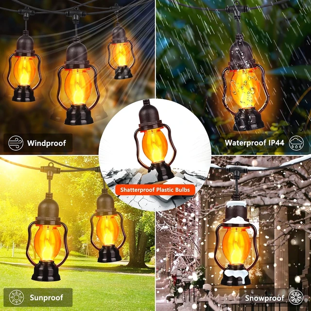 Alt view image 6 of 7 - Halloween Flame String Lights,21FT Orange Halloween Lights with 10 Bulb