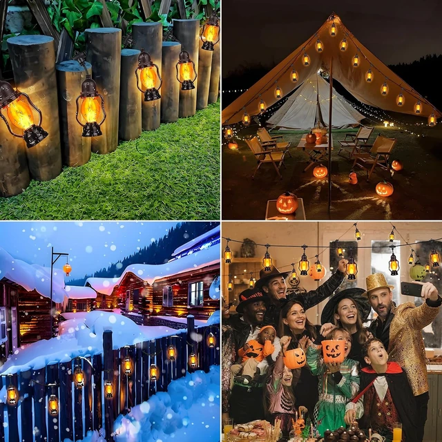 Alt view image 7 of 7 - Halloween Flame String Lights,21FT Orange Halloween Lights with 10 Bulb