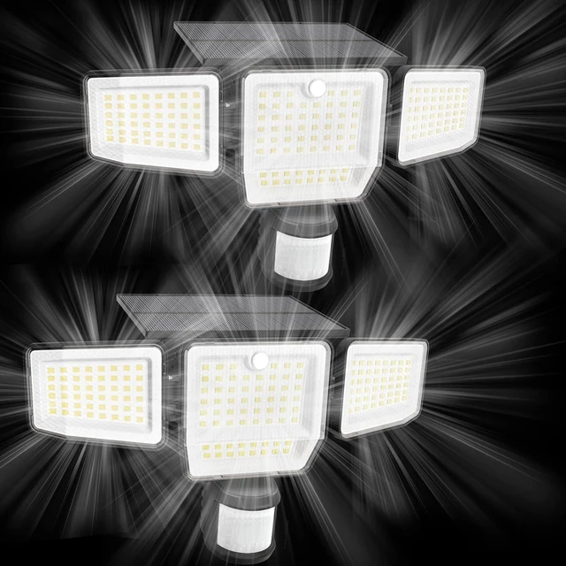 Main image of 6000LM Solar Lights Outdoor, 4 Heads Motion Sensor Outdoor Lights, Solar Flood Lights for Yard House Outside Garage, IP65 Waterproof, 3 Modes, Easy Install, 2 Pack